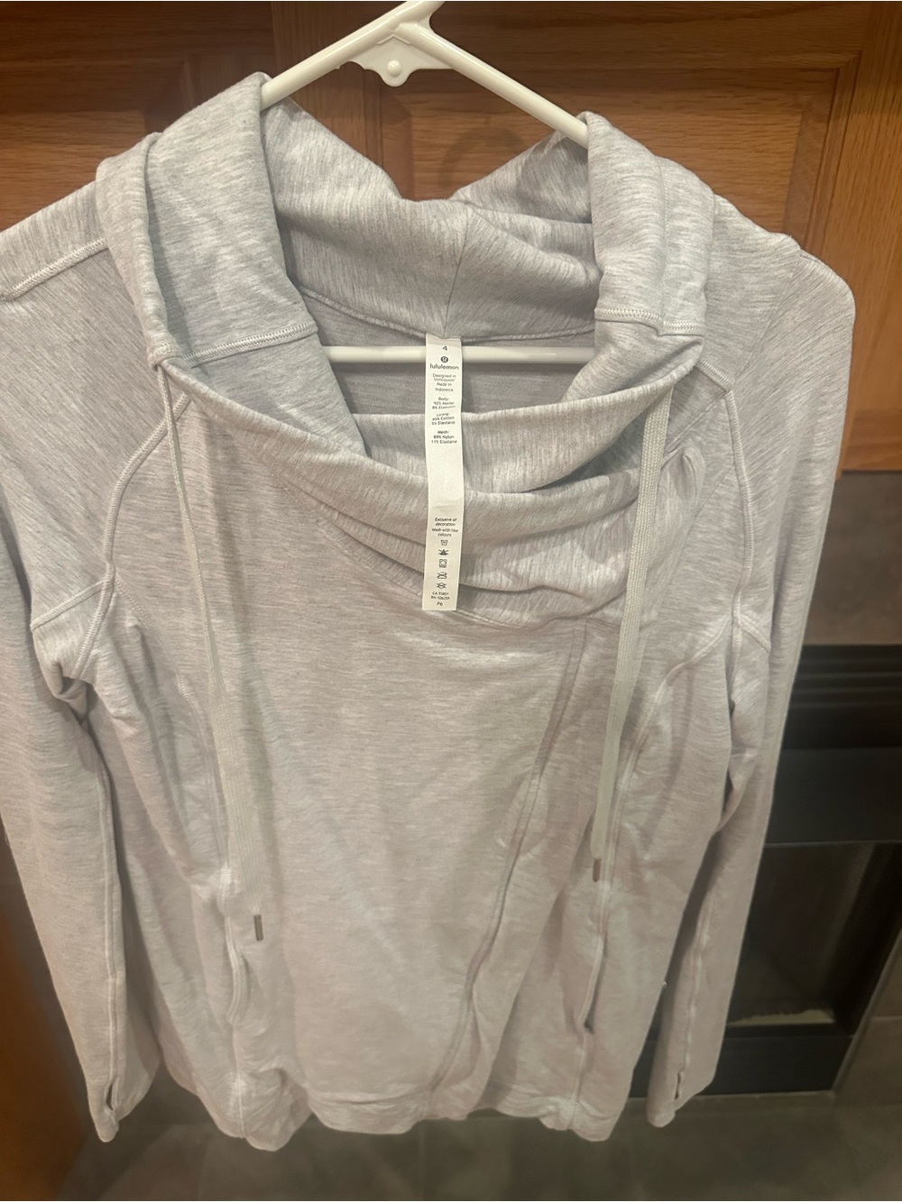 Lululemon Heather Gray Asymmetrical Full Zip Cowl Neck